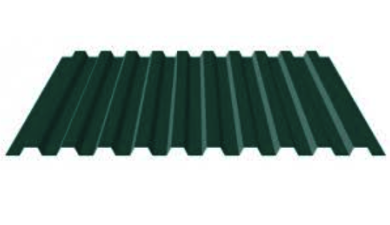 профнастил окрашенный зеленый мох с21 0.45x1000x2000 мм