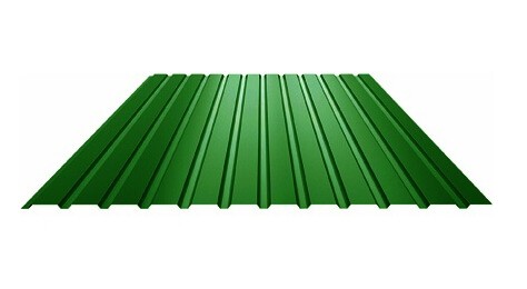 профнастил окрашенный зеленый с10 0.6x1110 мм