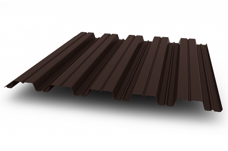 профнастил окрашенный шоколадно-коричневый нс44 0.45x1000 мм
