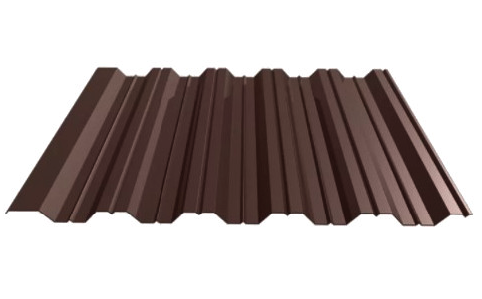 профнастил окрашенный шоколадно-коричневый нс35 0.4x1000 мм
