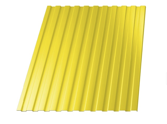 профнастил окрашенный желтый с8 0.5x1150 мм