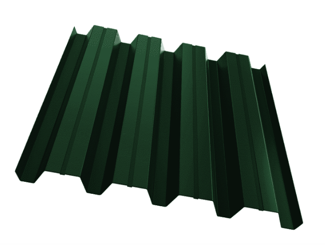 профнастил окрашенный зеленый мох н60 0.55x845 мм
