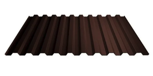 профнастил окрашенный шоколадно-коричневый с21 0.5x1000x2000 мм