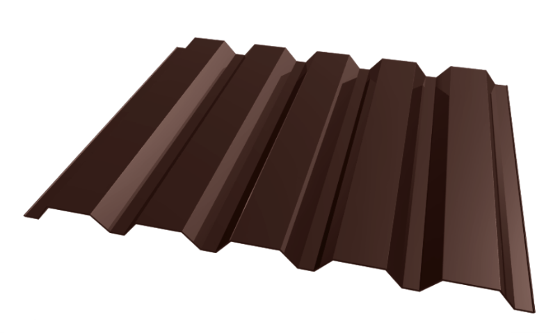 профнастил окрашенный шоколадно-коричневый с44 0.5x1000 мм