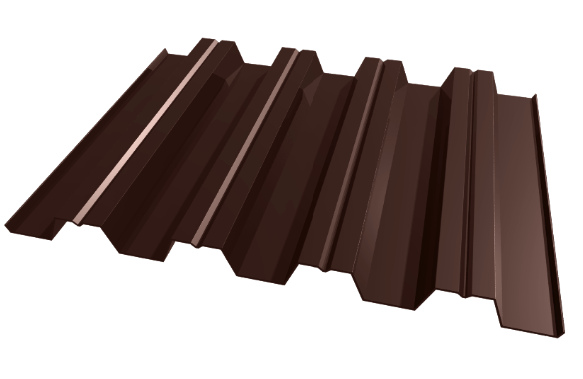 профнастил окрашенный шоколадно-коричневый н57 0.8x750 мм