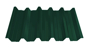 профнастил окрашенный зеленый мох ral 6005 нс44 0.4x1000 мм