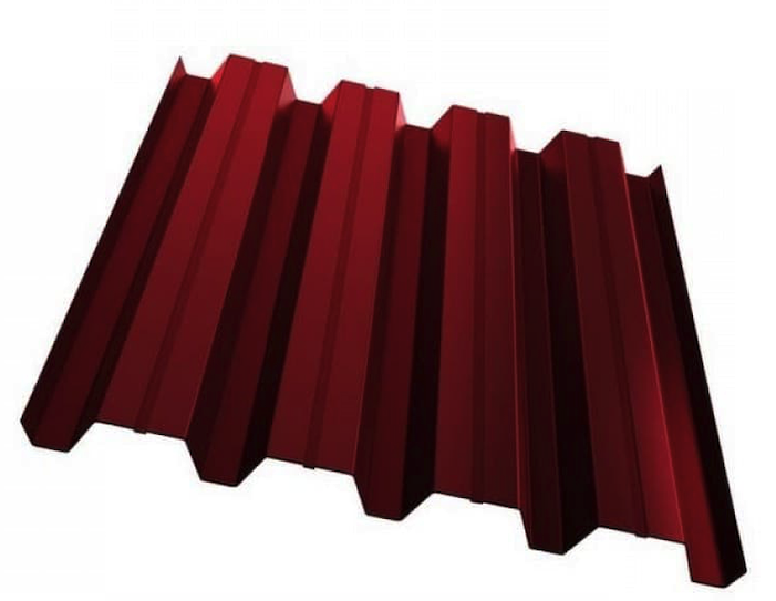 профнастил окрашенный рубин красный н60 0.5x845 мм ral 3003