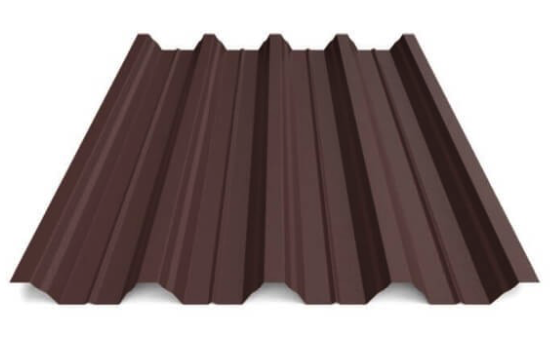 профнастил окрашенный шоколадно-коричневый н60 0.7x845 мм ral 8017